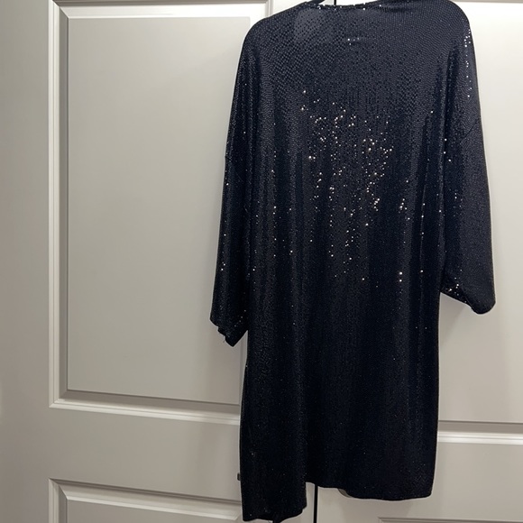 Caramela Black Sequin Fly Away Cardigan Size Large - Picture 8 of 12